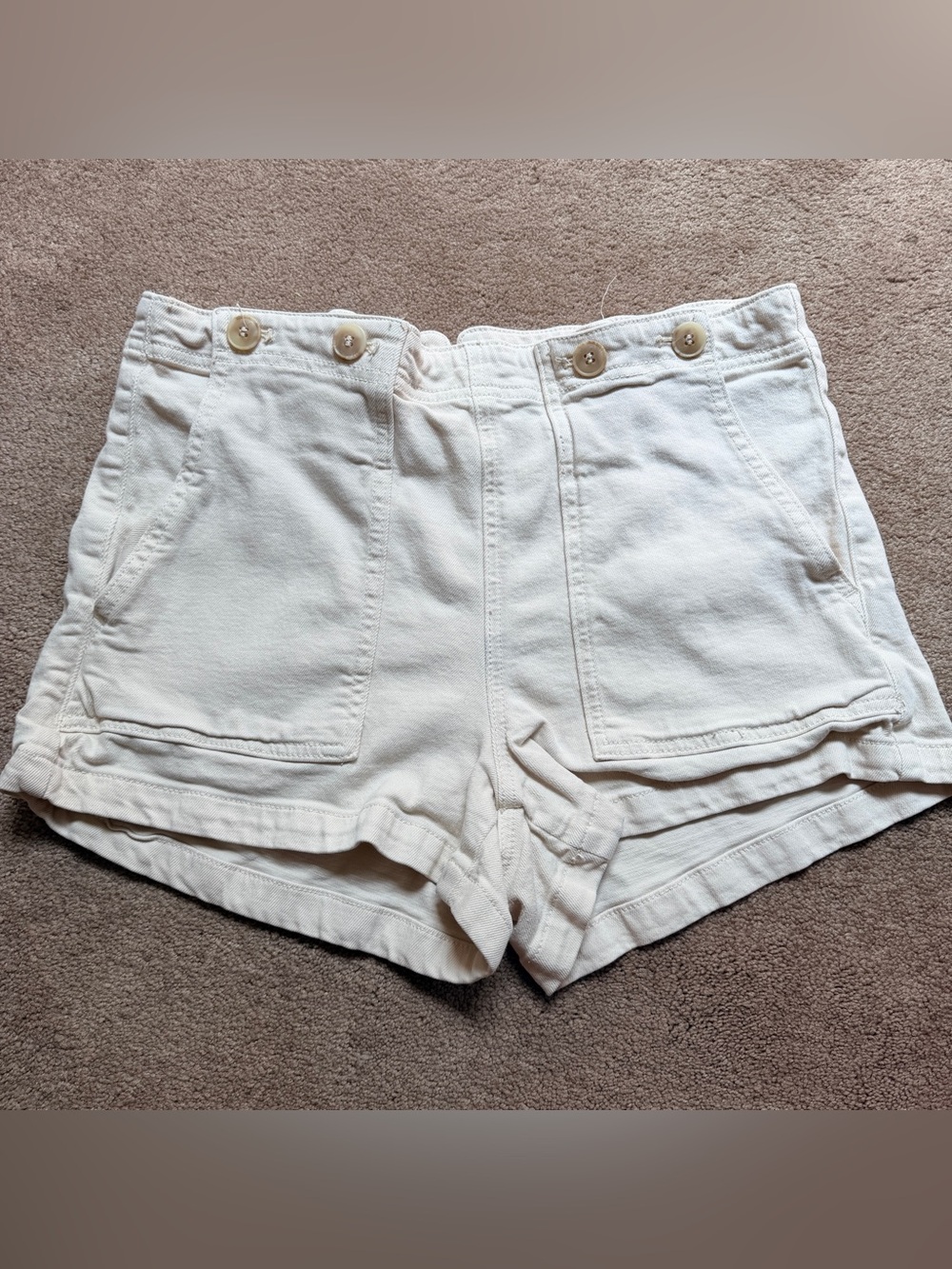 Pilcro and the Letterpress Ivory High-Waist Pocket Shorts sz 31